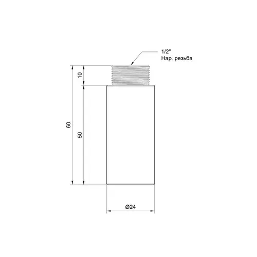 Удлинитель SD Plus 50х1/2" хром SD1301550 - PRORAB image-1