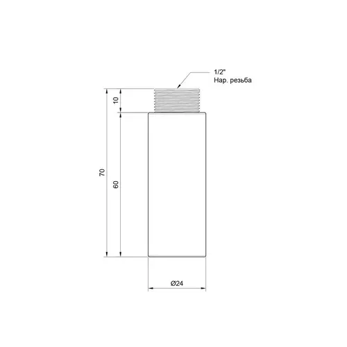 Удлинитель SD Plus 60х1/2" хром SD1301560 - PRORAB image-1