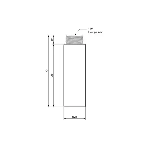 Удлинитель SD Plus 70х1/2" хром SD1301570 - PRORAB image-1