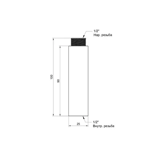 Удлинитель SD Plus 90х1/2" хром SD1301590 - PRORAB image-1