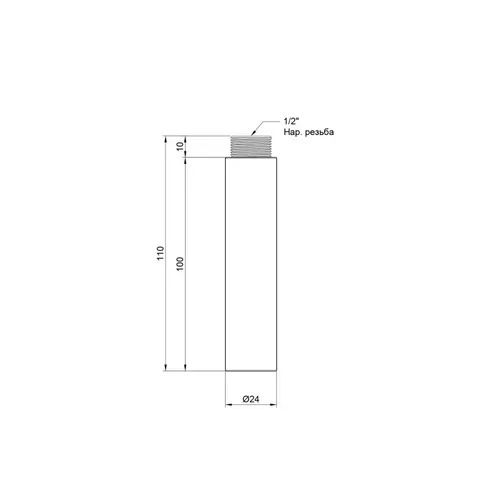 Удлинитель SD Plus 100х1/2" хром SD13015100 - PRORAB image-1