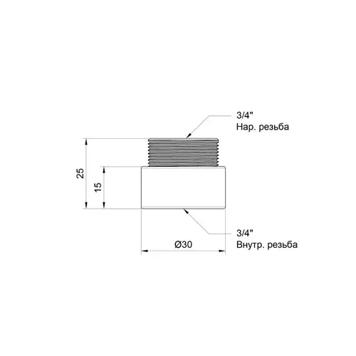 Удлинитель SD Plus 15х3/4" хром SD1302015 - PRORAB image-1