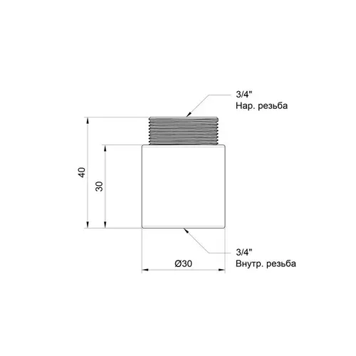 Удлинитель SD Plus 30х3/4" хром SD1302030 - PRORAB image-1