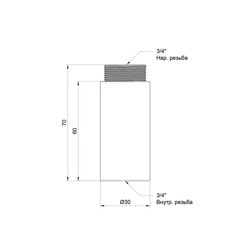 Удлинитель SD Plus 60х3/4" хром SD1302060 - PRORAB image-1