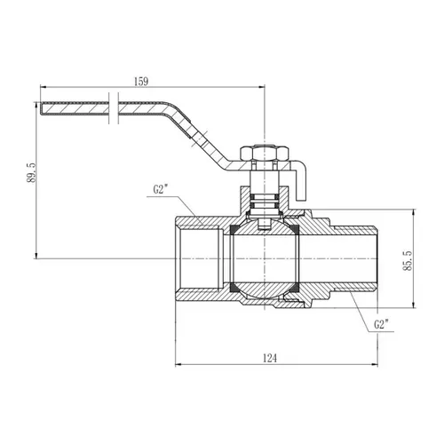 Кран шаровой SD Forte 2" ВН для газа (ручка) SF605G50 - PRORAB image-1