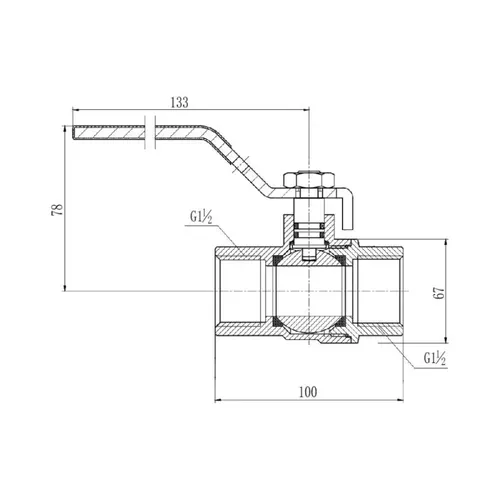 Кран шаровой SD Forte 1" 1/2 ВР для газа (ручка) SF600G40 - PRORAB image-1