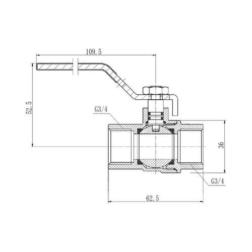 Кран шаровой SD Forte 3/4" ВР для газа (ручка) SF600G20 - PRORAB image-1