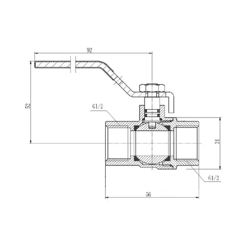 Кран шаровой SD Forte 1/2" ВР для газа (ручка) SF600G15 - PRORAB image-1