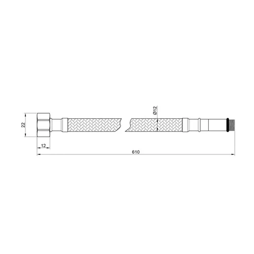 Гибкая подводка для воды SD Plus М10 60 см (пара) SD396W60 - PRORAB image-1