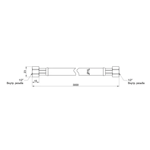 Гибкая подводка для газа SD Plus 300 см (черный) SD091G300 - PRORAB image-1