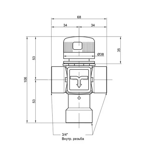 Смеситель термостатический Icma 3/4" №149 - PRORAB image-1