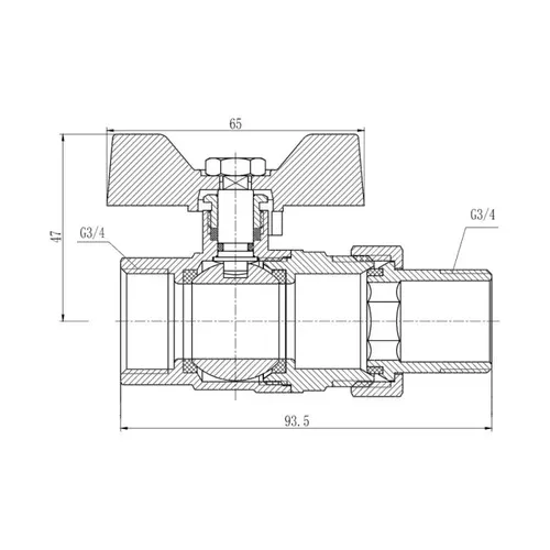 Кран шаровой "Американка" SD Forte 3/4" прямой SF220W20 - PRORAB image-1