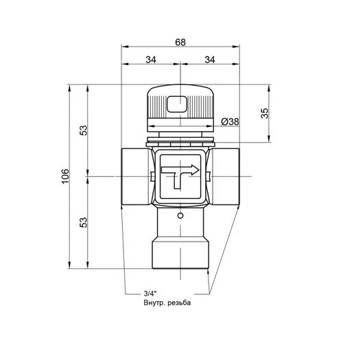 Смеситель термостатический Icma 3/4" №143 - PRORAB image-1