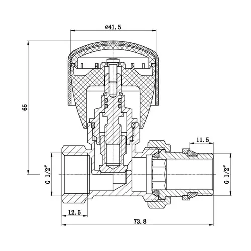 Кран радиаторный SD Forte Powerful 1/2" ВН с антипротечкой прямой SF230W15 SF230W15 - PRORAB image-1