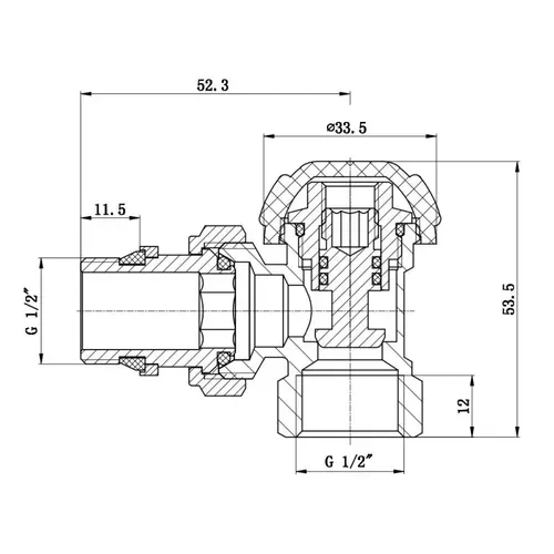 Кран радиаторный SD Forte Powerful 1/2" с антипротечкой угловой SF233W15 - PRORAB image-1