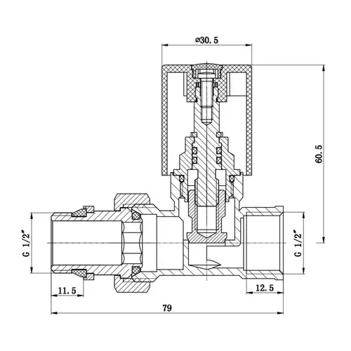 Кран радиаторный SD Forte 1/2" с антипротечкой прямой хром SF237W15 - PRORAB image-1