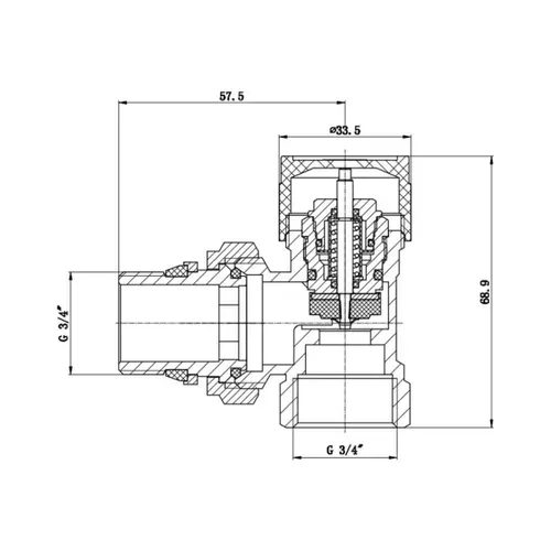 Клапан термостатический SD Forte 3/4" с антипротечкой для радиатора угловой SF238W20 - PRORAB image-1