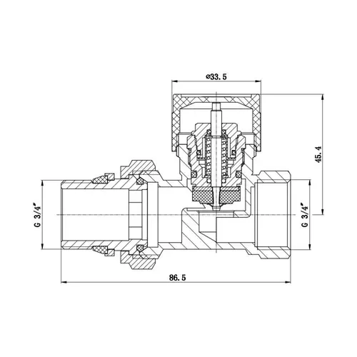 Клапан термостатический SD Forte 3/4" с антипротечкой для радиатора прямой SF239W20 - PRORAB image-1