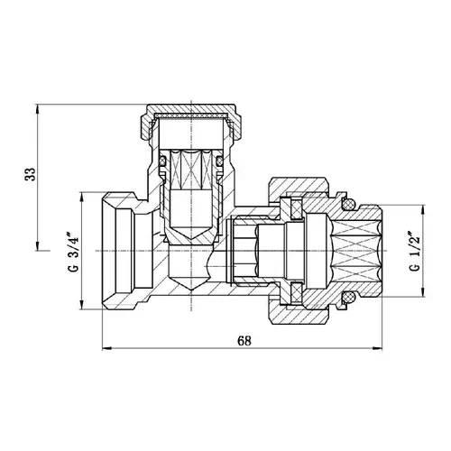 Кран буксовый SD Forte 3/4"х1/2" для радиатора нижний SF253W15 - PRORAB image-1