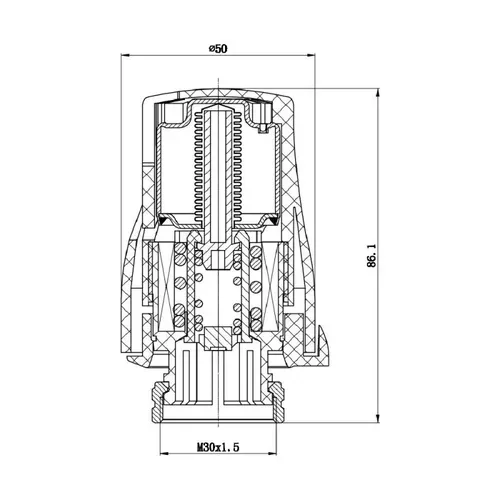 Термостатическая головка SD Forte М30х1,5 SF254 - PRORAB image-1