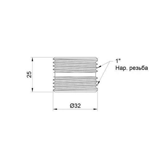 Ниппель радиаторный SD Plus 1" НР SD193W25 - PRORAB image-1