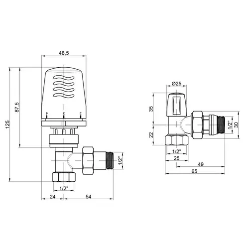 Термокомплект Icma 1/2" с антипротечкой угловой №KIT_1100+774-940+805-940 - PRORAB image-1