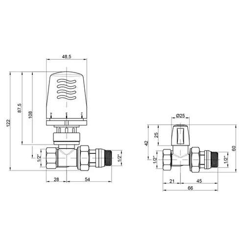 Термокомплект Icma 1/2" с антипротечкой прямой №KIT_1100+775-940+815-940 - PRORAB image-1