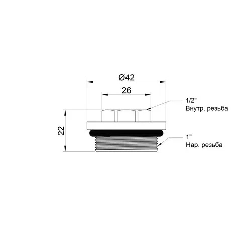 Футорка для коллектора SD Plus 1"х1/2" ВН SD35415 - PRORAB image-1