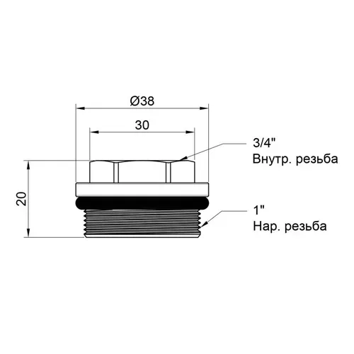 Футорка для коллектора SD Plus 1"х3/4" ВН SD35420 - PRORAB image-1