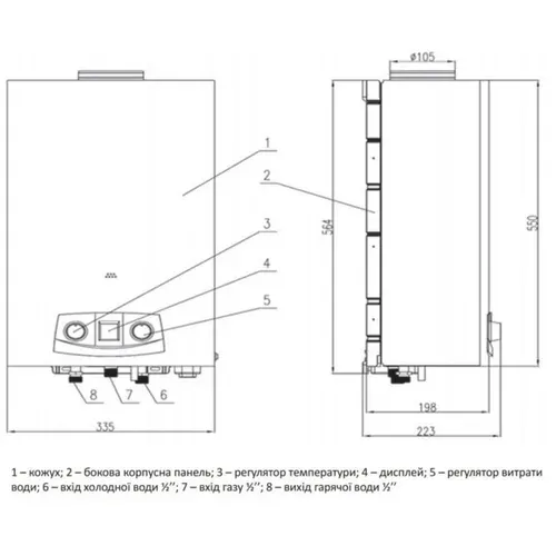 Газовая колонка Thermo Alliance дымоходная JSD20-10QB EURO 10 л - PRORAB image-1