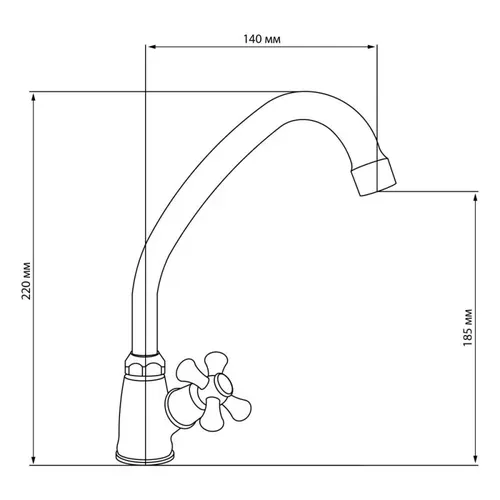 Кран на одну воду для кухни Lidz (CRM) 75 21 269F - PRORAB image-1