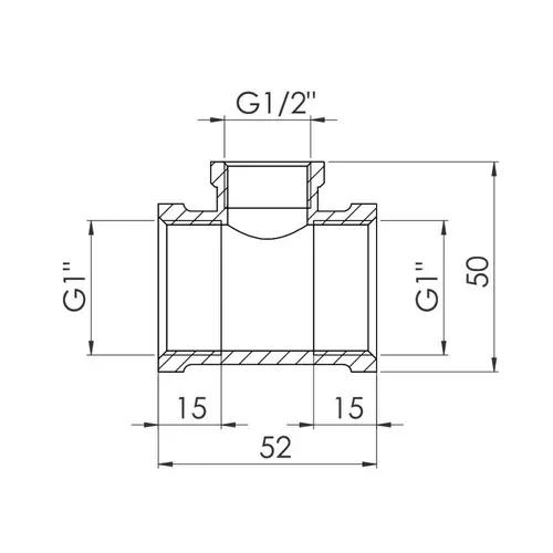 Тройник редукционный SD Forte 1"х1/2"х1" ВВ SF362251525 - PRORAB image-2