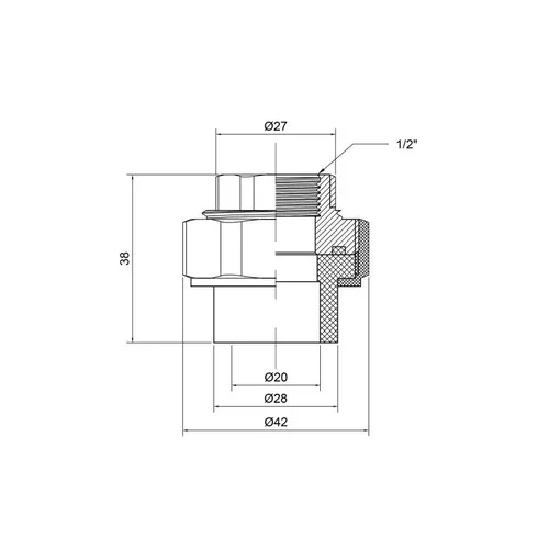 Сгон "Американка" PPR Thermo Alliance 20х1/2" ВР - PRORAB image-1