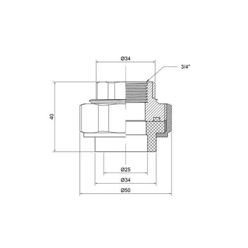 Сгон "Американка" PPR Thermo Alliance 25х3/4" ВР - PRORAB image-1