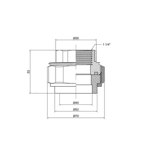 Сгон "Американка" PPR Thermo Alliance 40х1" 1/4 ВР - PRORAB image-1