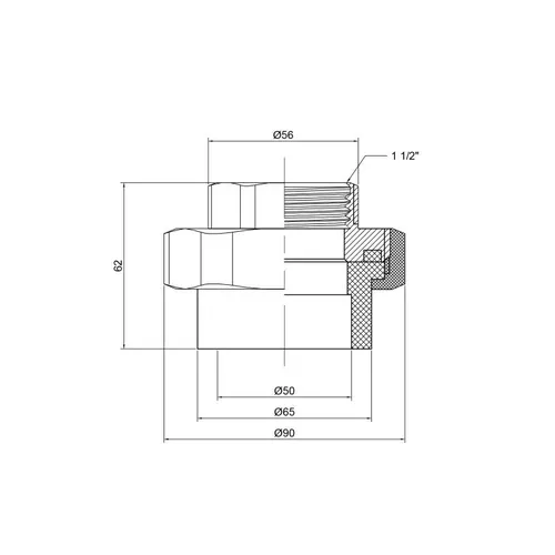 Сгон "Американка" PPR Thermo Alliance 50х1" 1/2 ВР - PRORAB image-1