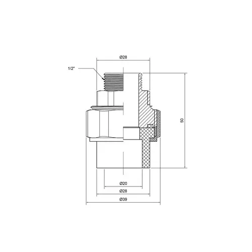 Сгон "Американка" PPR Thermo Alliance 20х1/2" НР - PRORAB image-1