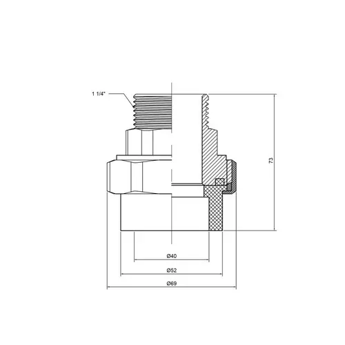 Сгон "Американка" PPR Thermo Alliance 40х1" 1/4 НР - PRORAB image-1