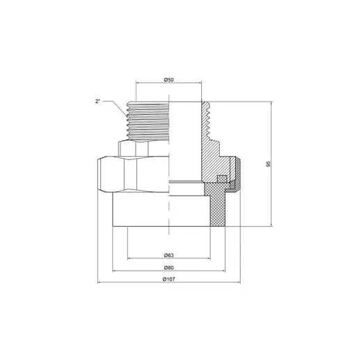 Сгон "Американка" PPR Thermo Alliance 63х2" НР - PRORAB image-1