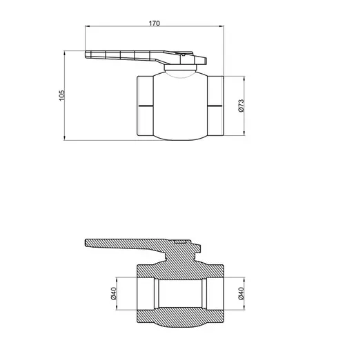 Кран шаровой PPR Thermo Alliance 40 - PRORAB image-1