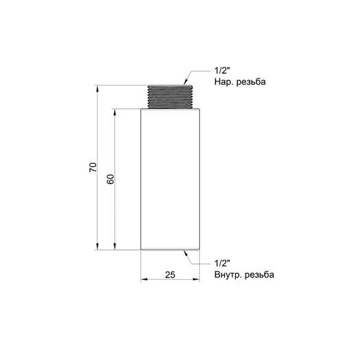 Удлинитель Icma 1/2", 60 мм №19 - PRORAB image-3