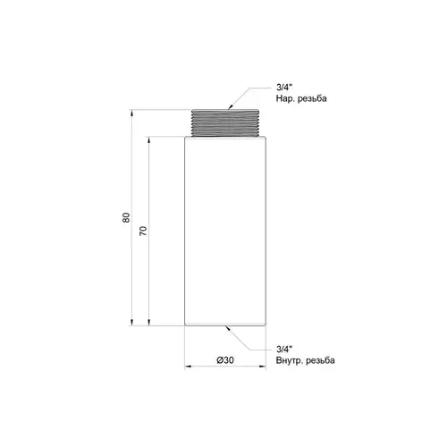 Удлинитель SD Plus 70х3/4" хром SD1302070 - PRORAB image-3