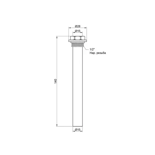 Штуцер для выносного датчика SD Plus 150х13х1/2" SD256W15 - PRORAB image-1