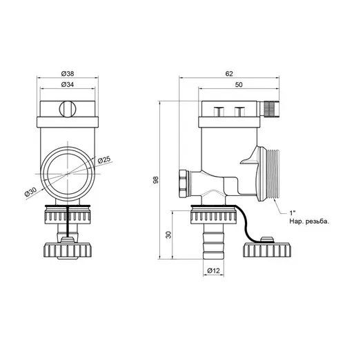 Сливная группа SD Plus 1'' SD367W25 - PRORAB image-1