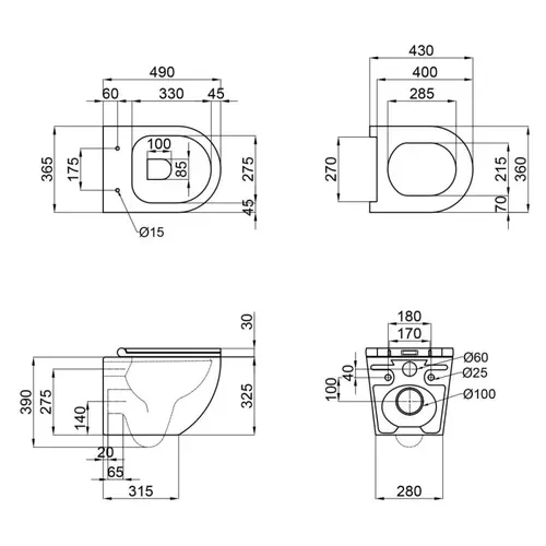 Унитаз подвесной Qtap Robin New безободковый с сиденьем Soft-close QT1333046ENRW - PRORAB image-1