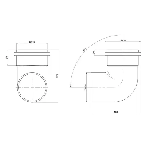 Колено PPR канализационное TA Sewage 110, 90° - PRORAB image-1