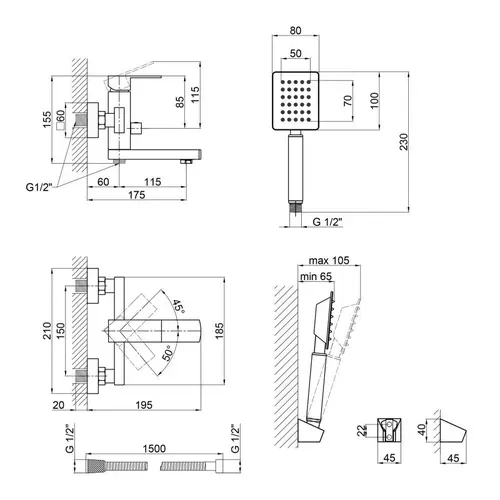 Смеситель для ванны Lidz (NKS) 10 30 006-1 New - PRORAB image-1