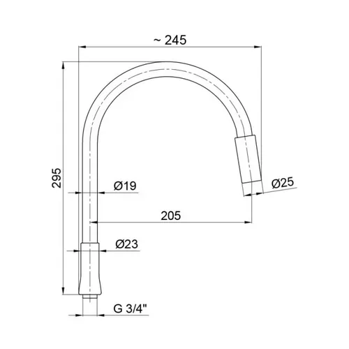 Излив для кухни Lidz (CRB) 54 01 261 00 - PRORAB image-1