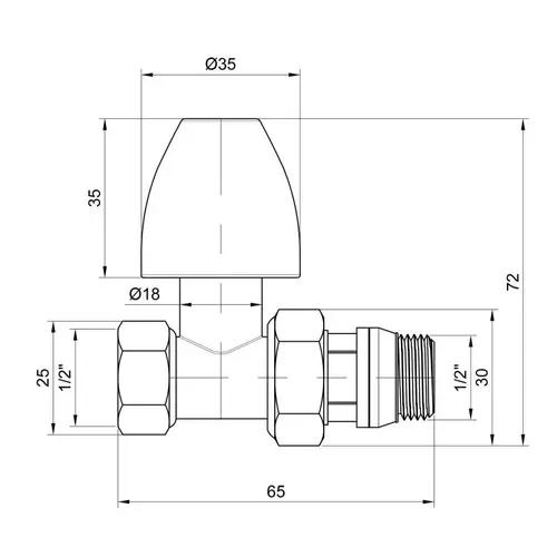 Кран радиаторный SD Plus 1/2" ВН с антипротечкой прямой SD226W15 - PRORAB image-1