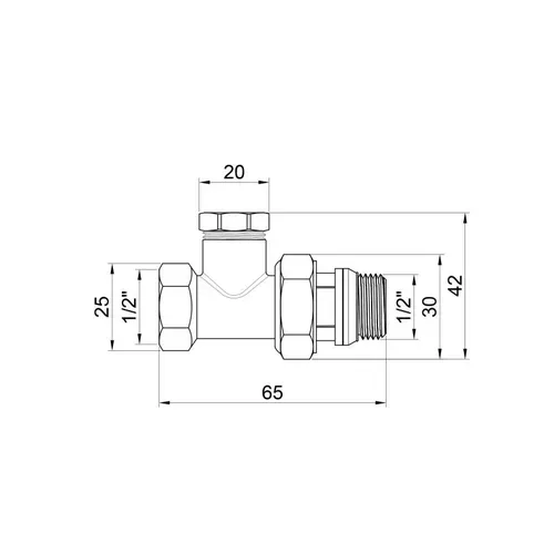 Кран радиаторный SD Plus 1/2" ВН с антипротечкой прямой SD227W15 - PRORAB image-1